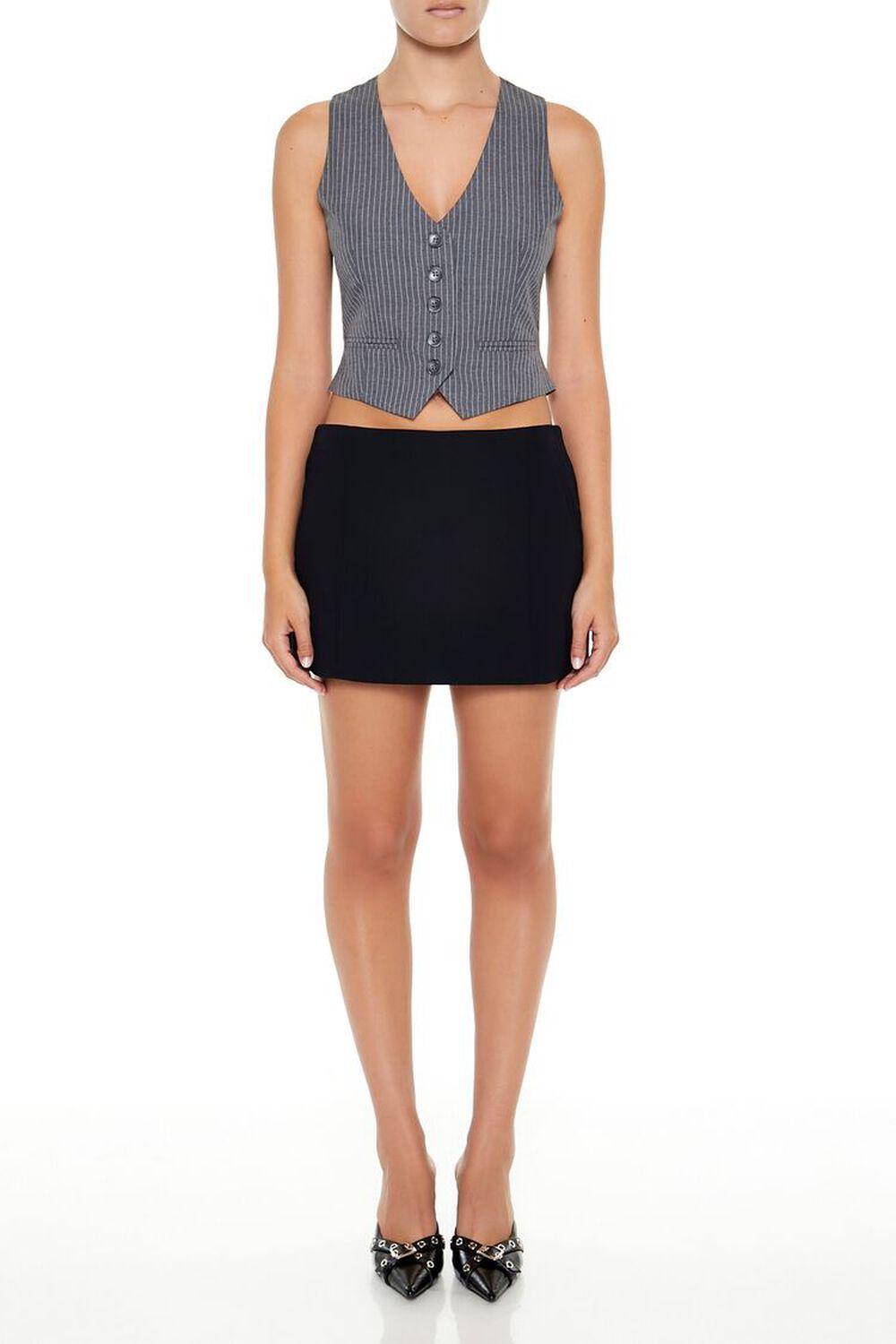 Pinstriped Cropped Vest | Forever 21 Product Image