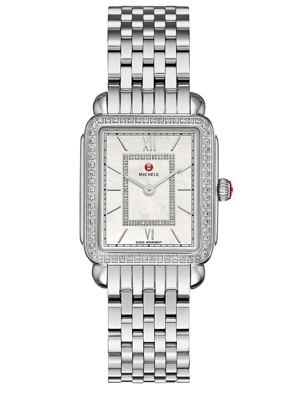 Womens Deco II 16 Diamond, Mother-Of-Pearl & Stainless Steel Bracelet Watch Product Image