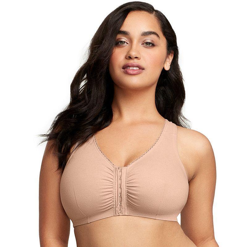 Front-Close Cotton T-Back Wire-Free Comfort Bra Product Image