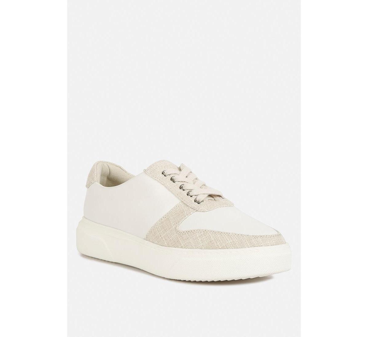 Kjaer Womens Dual Tone Leather Sneakers Product Image