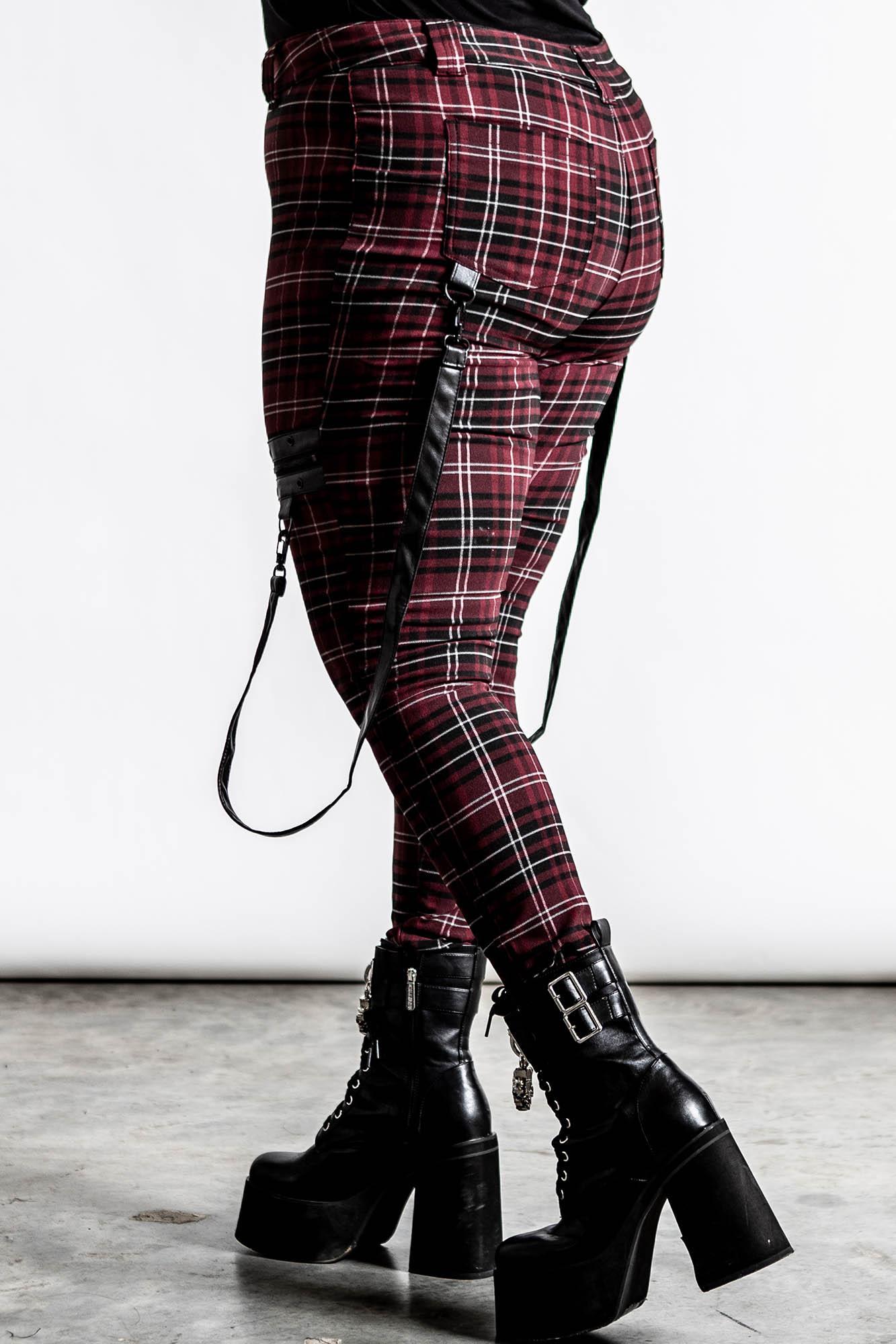 Dead Resistance Skinny Trousers [BLOOD TARTAN] [PLUS] Female Product Image