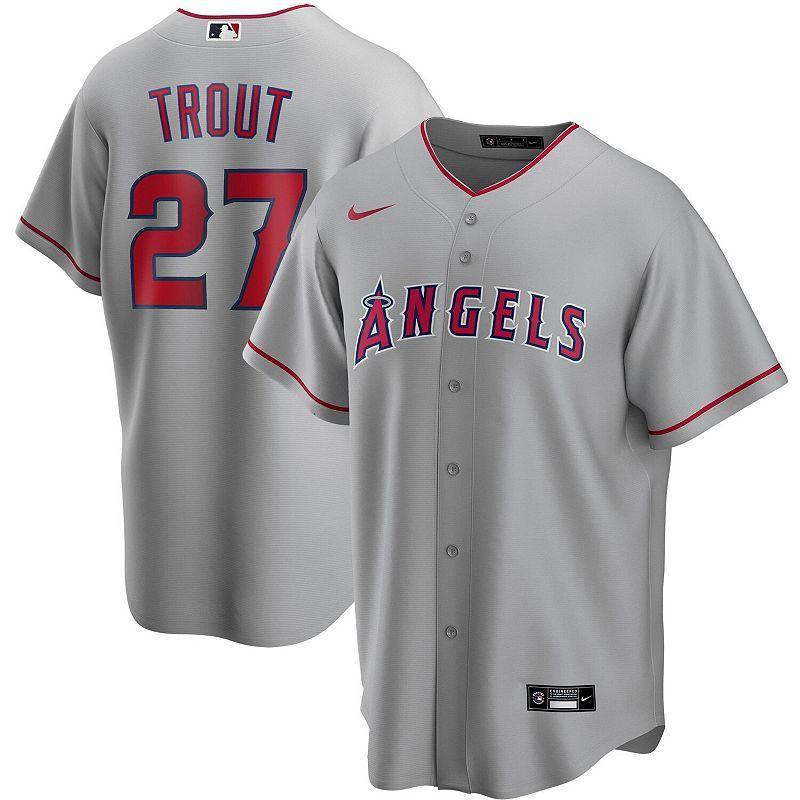 Mens Nike Mike Trout Los Angeles Angels Road Replica Player Name Jersey Product Image