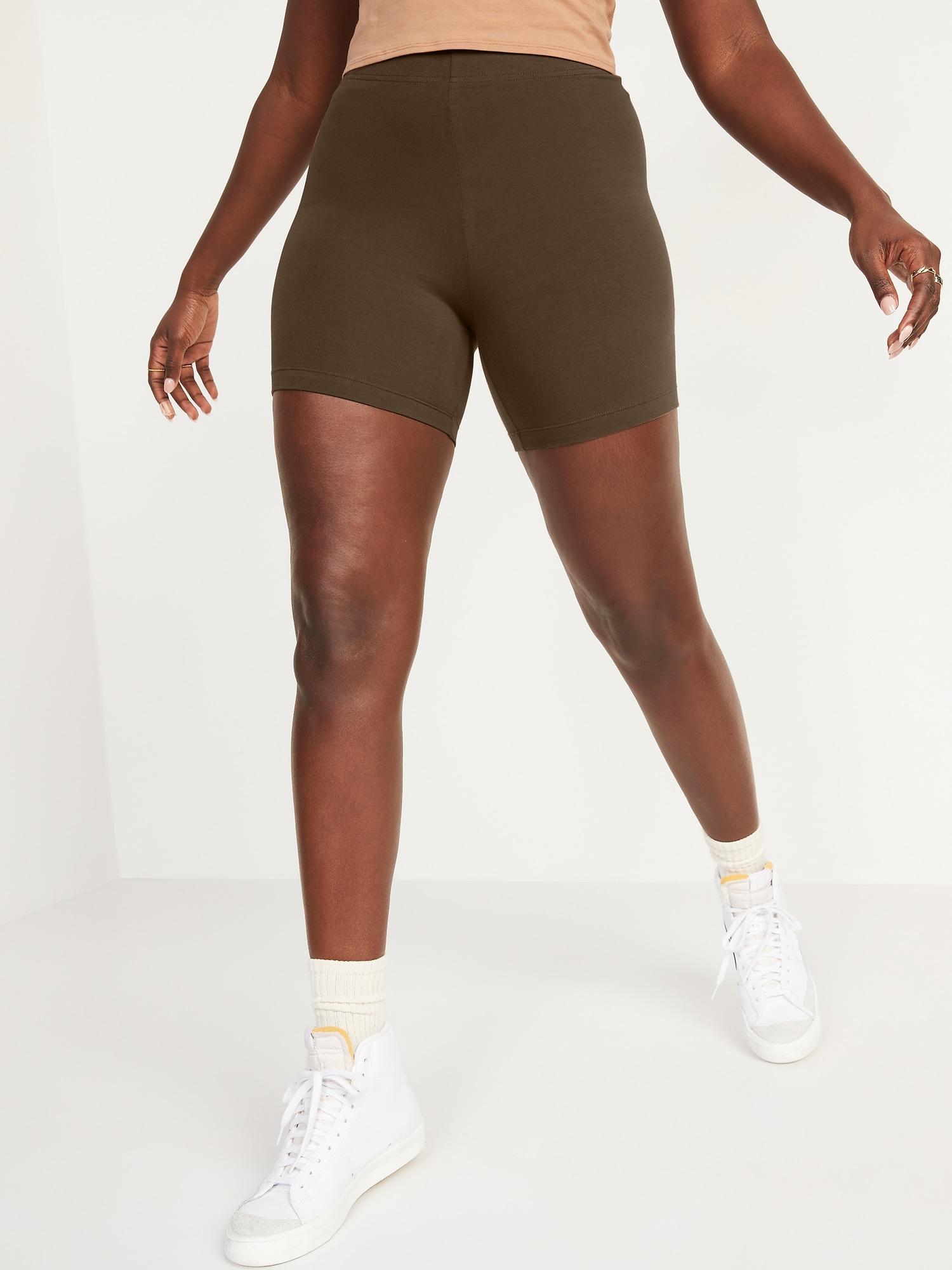 High-Waisted Jersey Biker Shorts -- 6-inch inseam Product Image