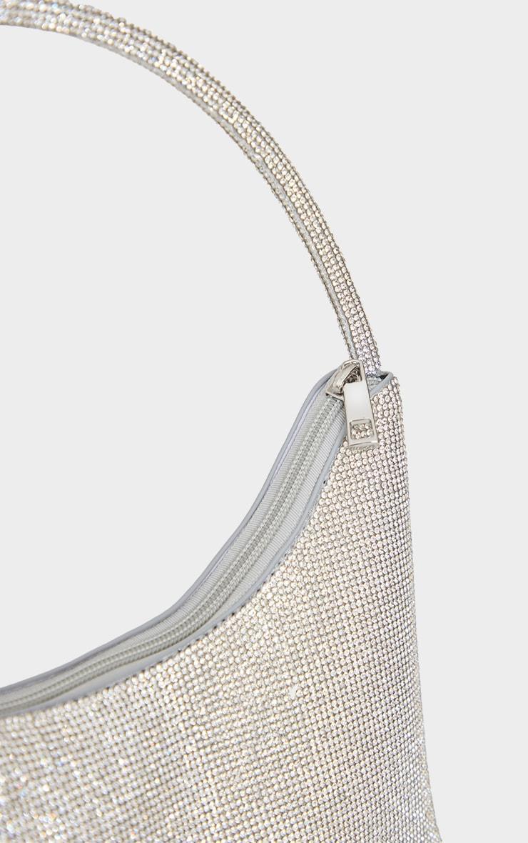 Silver All Over Diamante Shoulder Bag Product Image