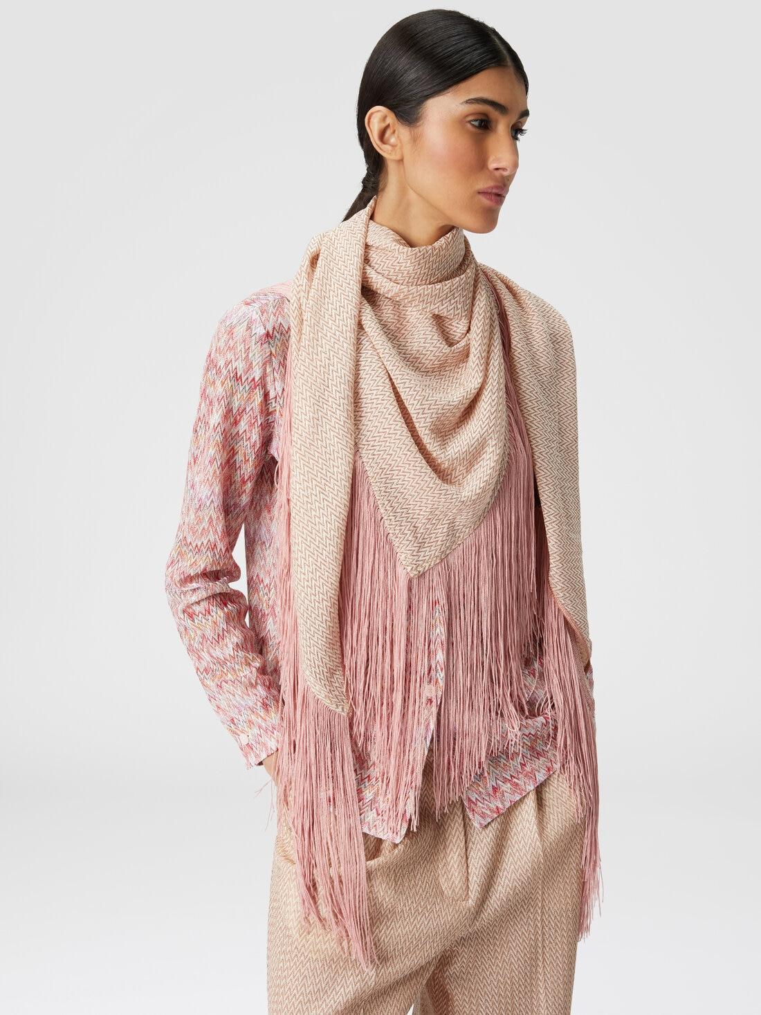 Lamé viscose chevron shawl with fringes Multicoloured | Missoni Product Image