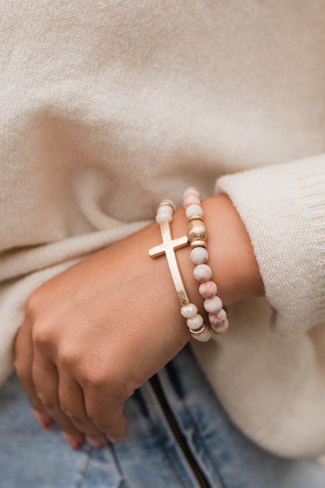 Stone Cross Bracelet Product Image