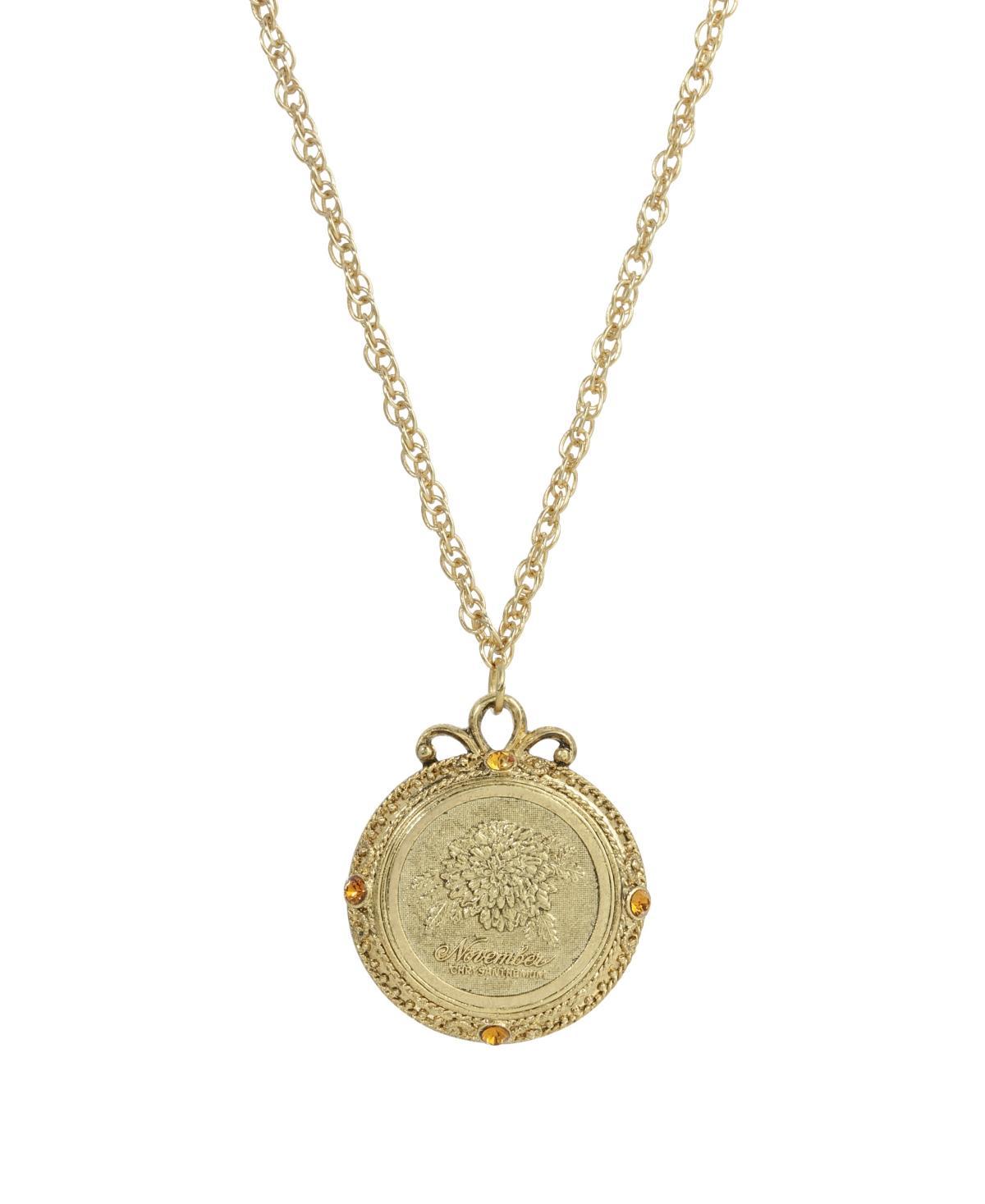 2028 Womens Gold Tone Flower of the Month Narcissus Necklace Product Image