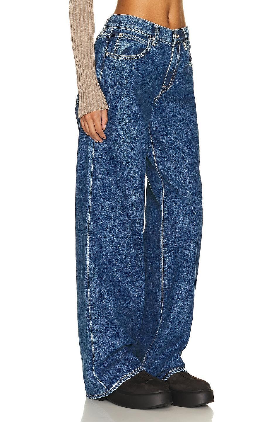 SLVRLAKE Mica Low Rise Wide Leg in Sweet Memory - Blue. Size 24 (also in 25, 26, 29, 30). Product Image