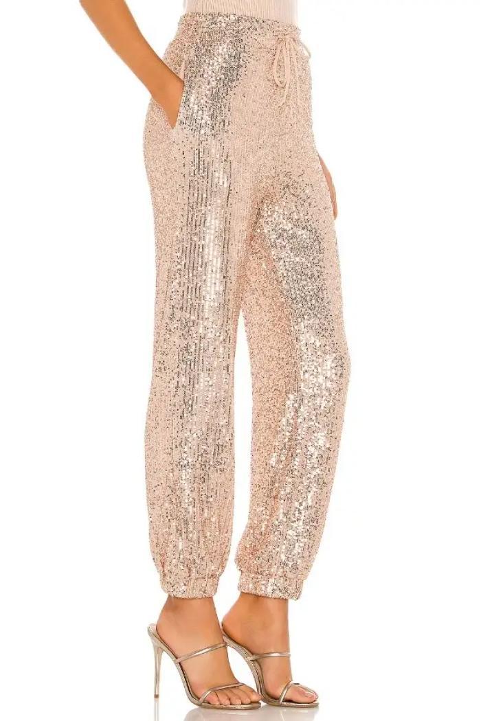 Sequin Jogger Pants Product Image