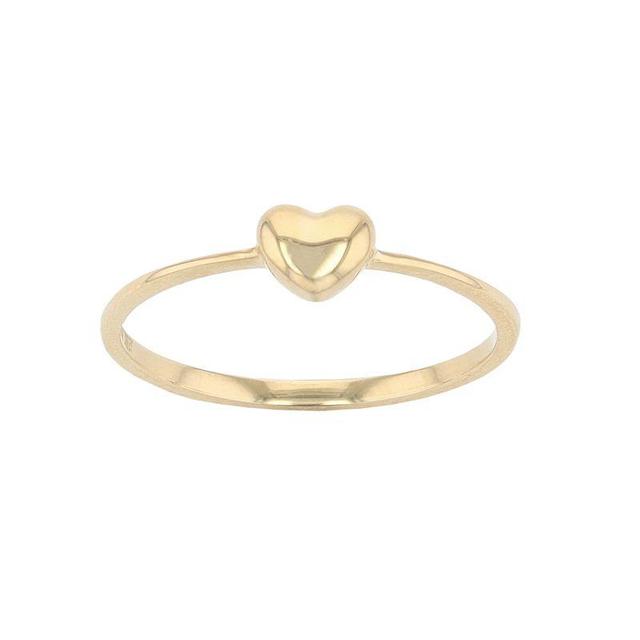 14k Gold Heart Ring, Womens Yellow Product Image