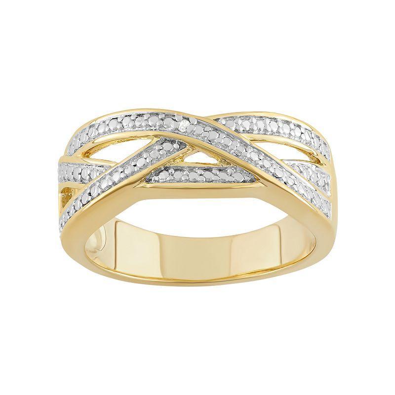 18k Gold Over Silver Openwork Ring, Womens Yellow Product Image