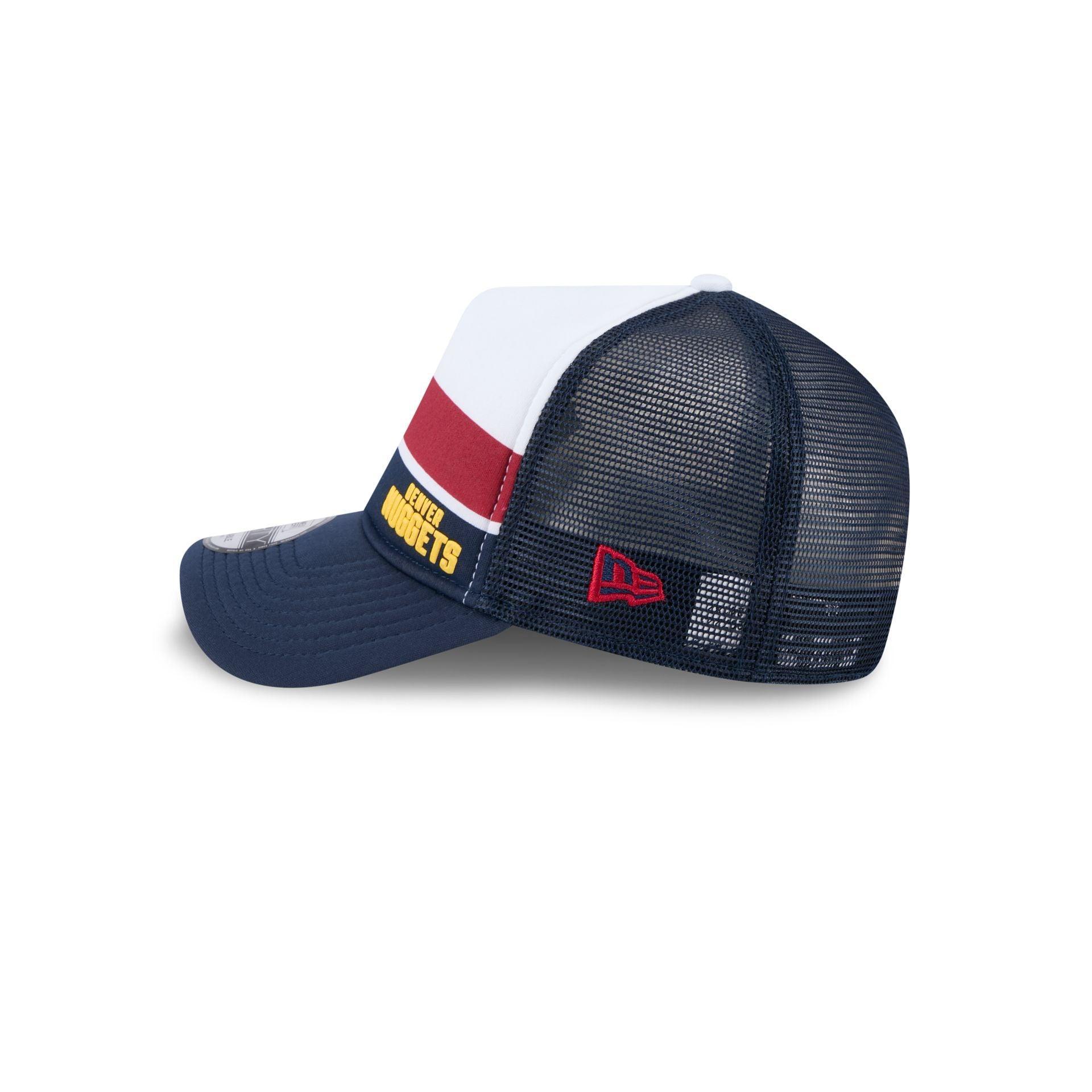 Denver Nuggets Color Block 9FORTY A-Frame Trucker Snapback Hat Male Product Image