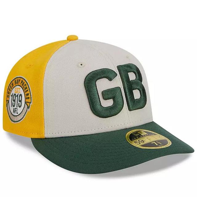 Mens New Era Cream/Green Green Bay Packers 2023 Sideline Historic Low Profile 59FIFTY Fitted Hat Product Image