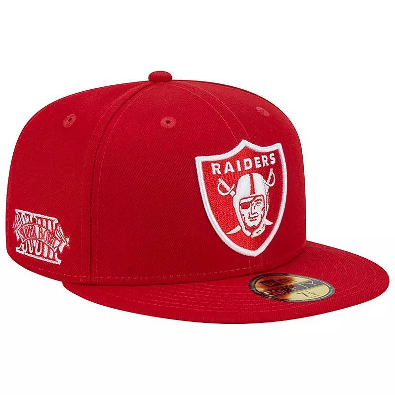 Mens New Era Scarlet Las Vegas Raiders Super Bowl XVIII Main Patch 59FIFTY Fitted Hat Product Image