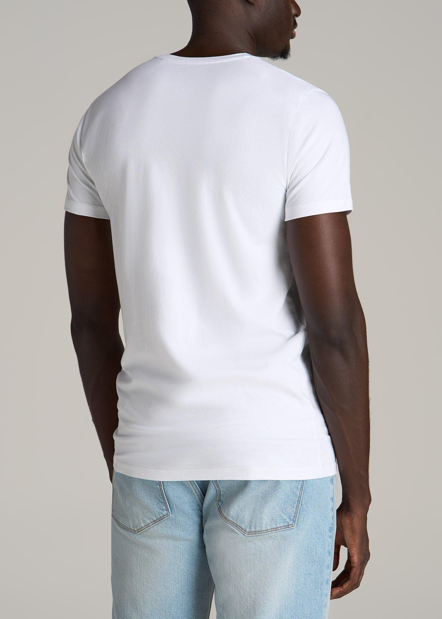 The Essential MODERN-FIT Crewneck Tee for Tall Men in White Product Image