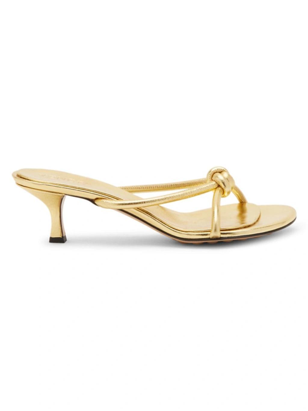 Blink Metallic Knot Slide Sandals In Gold Product Image