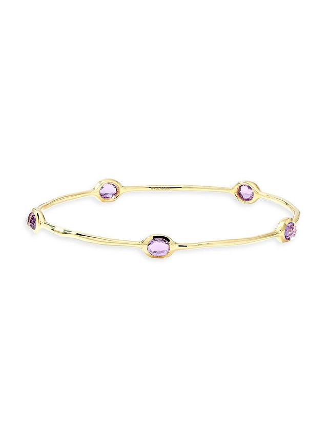 Womens Rock Candy 18K Gold & Amethyst Five-Stone Bangle Product Image