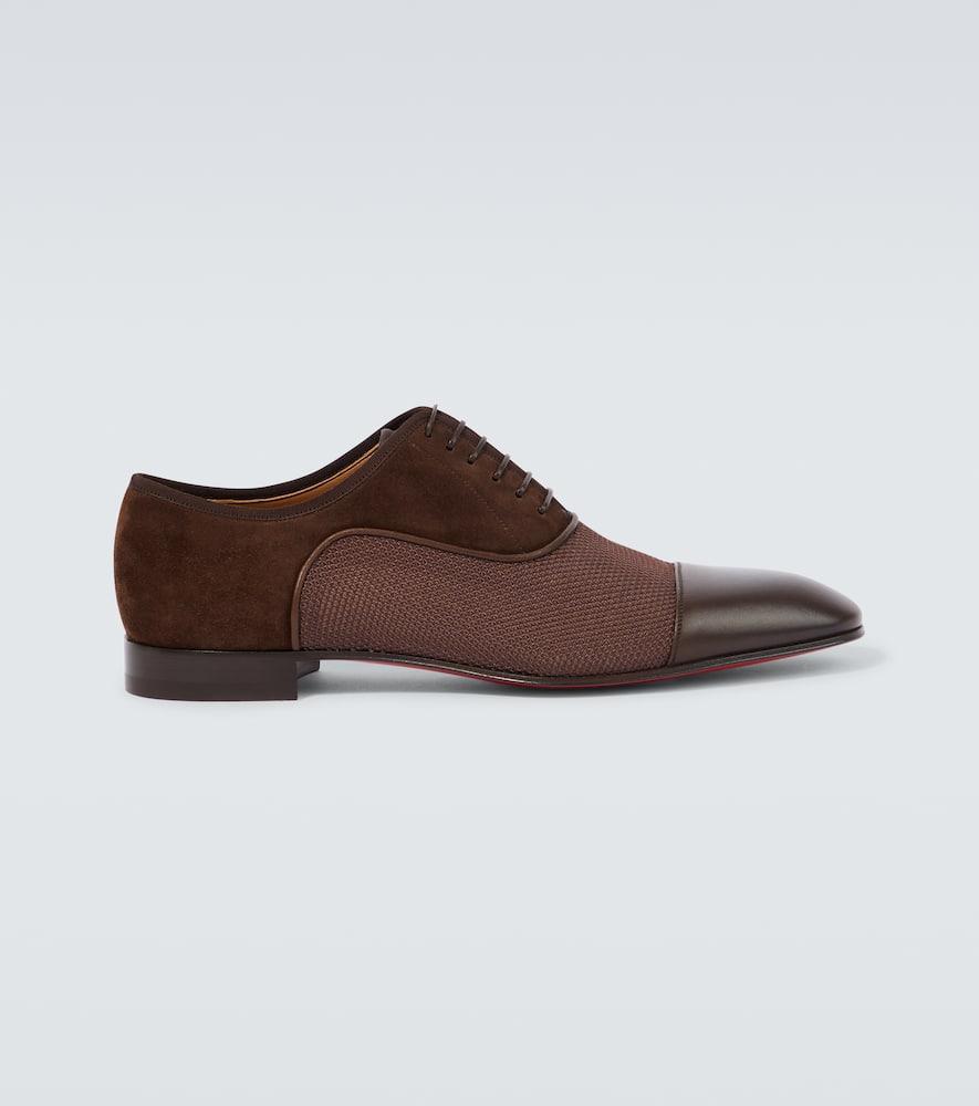 CHRISTIAN LOUBOUTIN Men's Ac Greggo Textile And Leather Oxfords In Brown Product Image