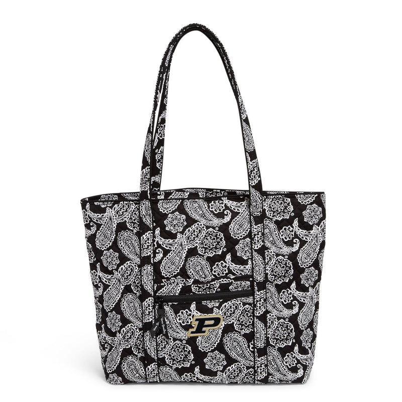 Vera Bradley Collegiate Tote Bag Women in Black/White Bandana with Purdue University Logo Product Image