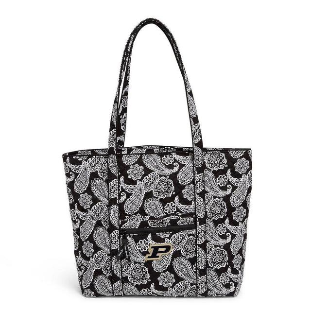 Vera Bradley Collegiate Tote Bag Women in Black/White Bandana with Purdue University Logo Product Image