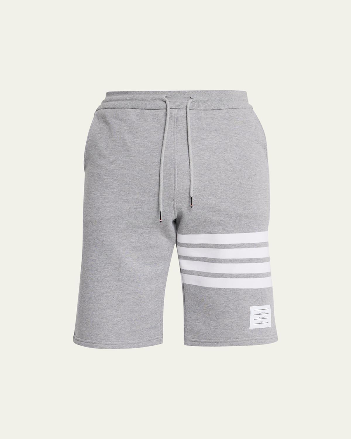 Thom Browne - Striped Cotton Shorts - Mens - Navy Product Image