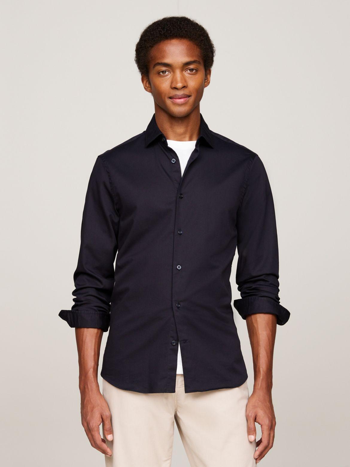 Tommy Hilfiger Men's Slim Fit THFlex Premium Poplin Shirt Product Image