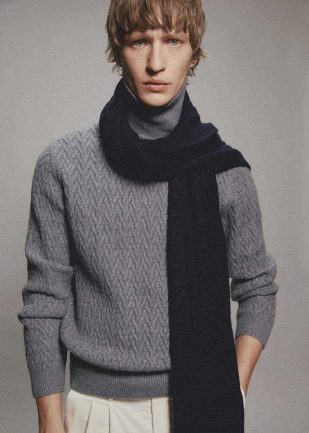 Braided turtleneck sweater - Men | MANGO USA Product Image