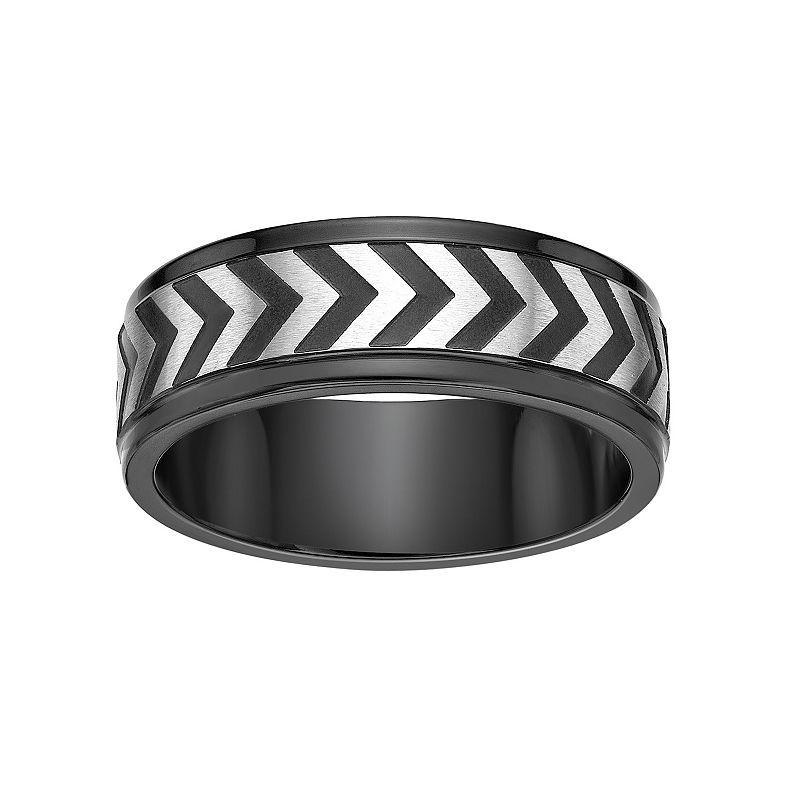 LYNX Mens Stainless Steel Chevron Ring Product Image