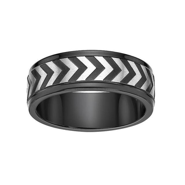 LYNX Mens Stainless Steel Chevron Ring Product Image