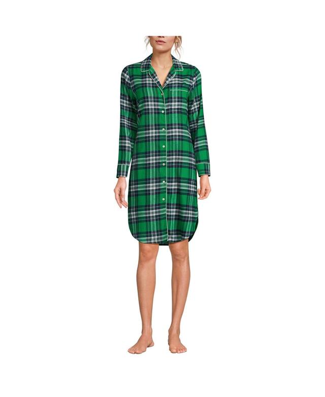 Womens Lands End Drapey Flannel Sleepshirt Nightgown Product Image