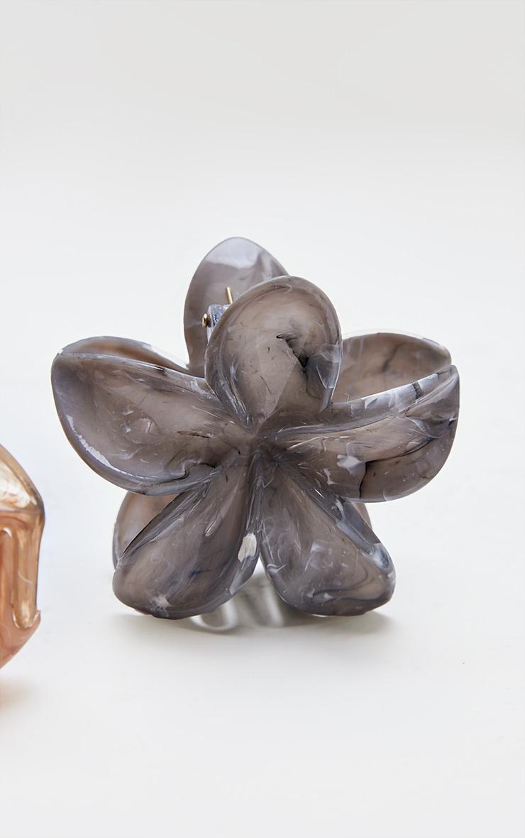 Monochrome Marble Flower Hair Claw Product Image