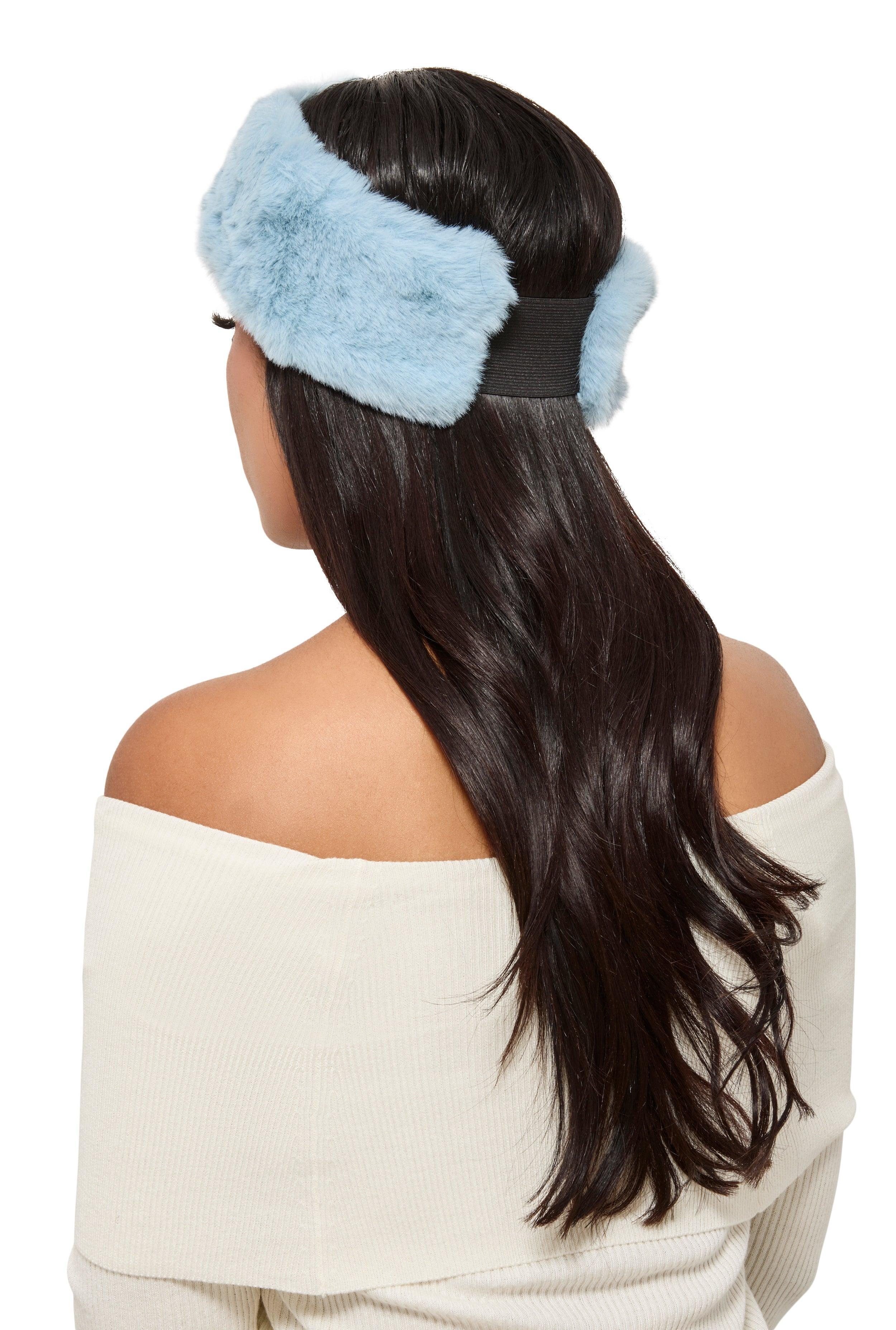 Womens Faux Fur Elastic Back Head Wrap Product Image