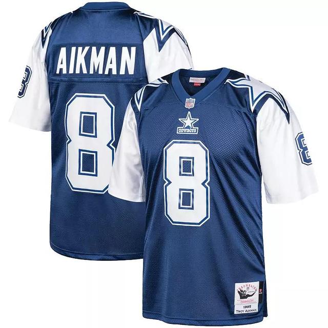 Mens Mitchell & Ness Troy Aikman Dallas Cowboys 1996 Authentic Retired Player Jersey Blue Product Image