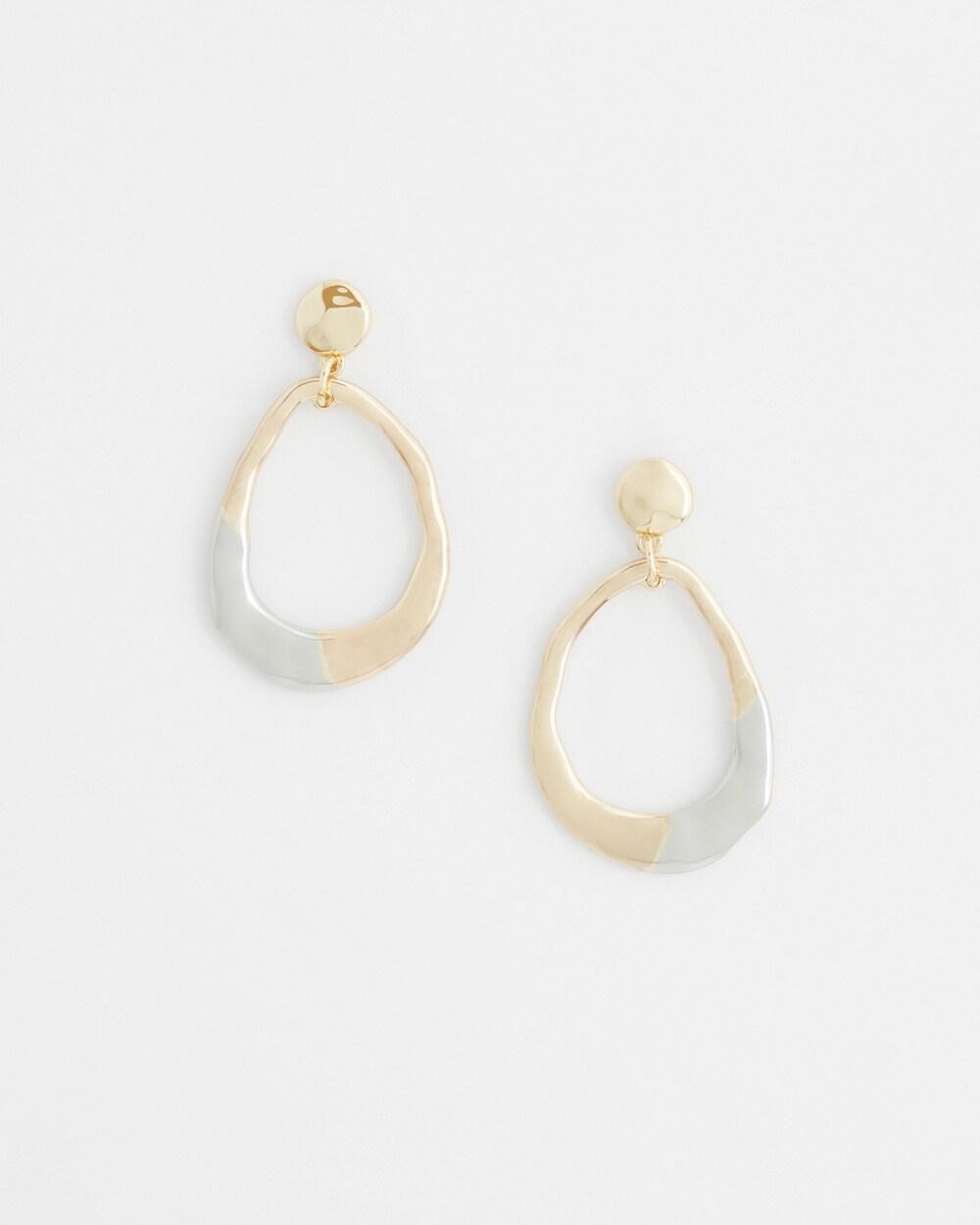 Mixed Metal Drop Hoop Earring   Chico's - Mixed Metals - Women Product Image