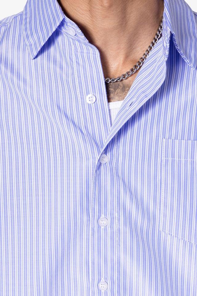 Dual Layered Striped Shirt - Blue Product Image