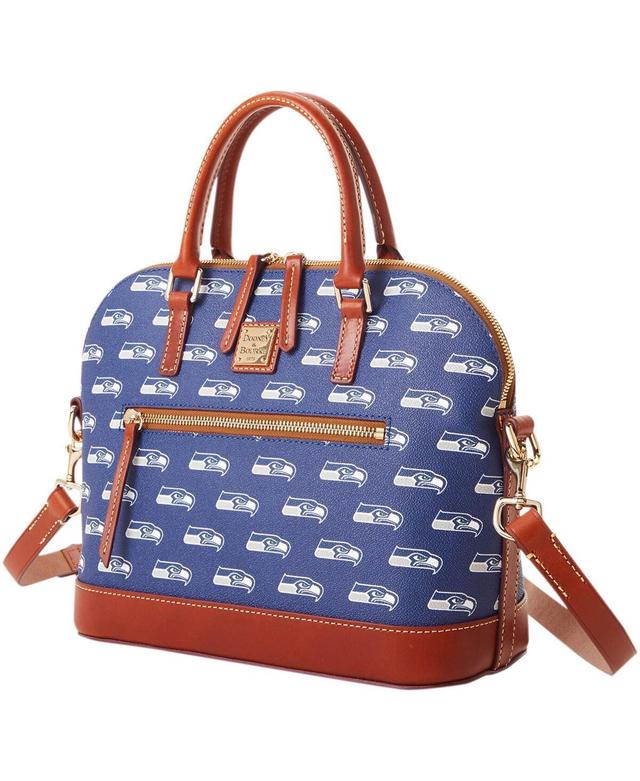 Womens Dooney & Bourke Seattle Seahawks Team Signature Domed Zip Satchel Purse Product Image