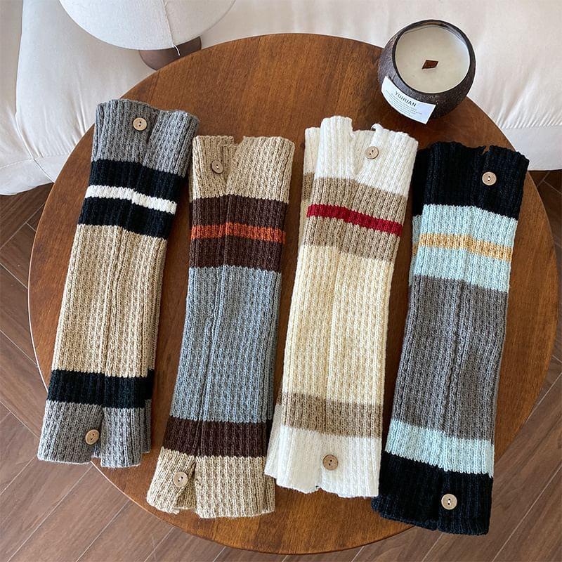 Color Block Cable Knit Leg Warmers Product Image