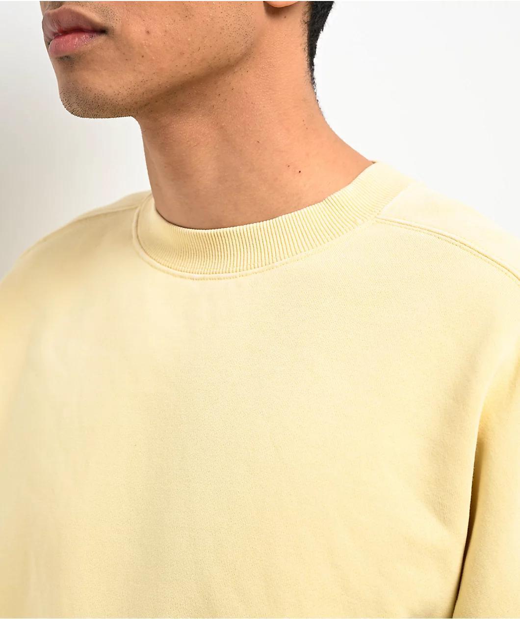 Ninth Hall Fundamentals Tan Boxy Crewneck Sweatshirt Product Image