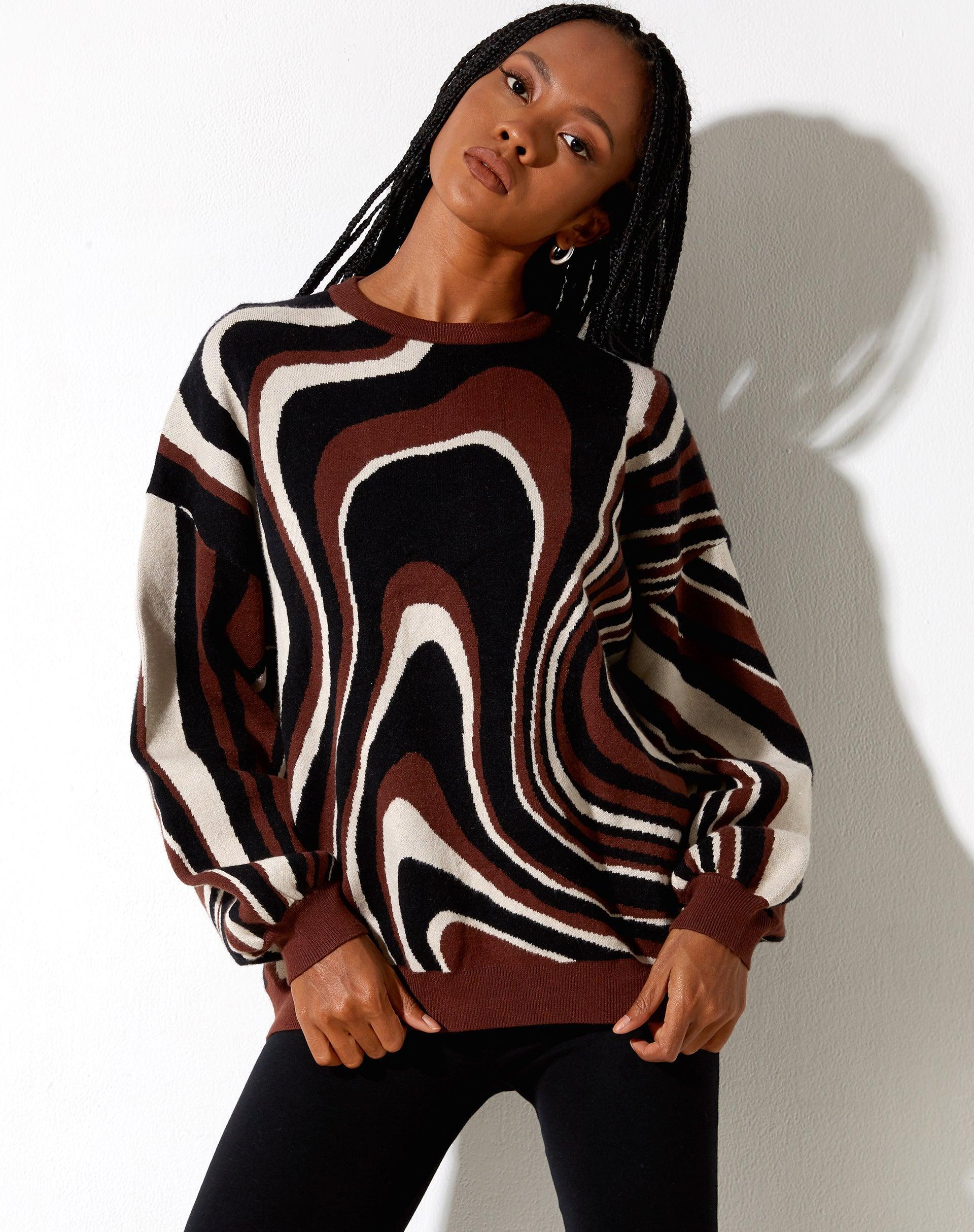 Mably Jumper in Mega Ripple Brown Product Image