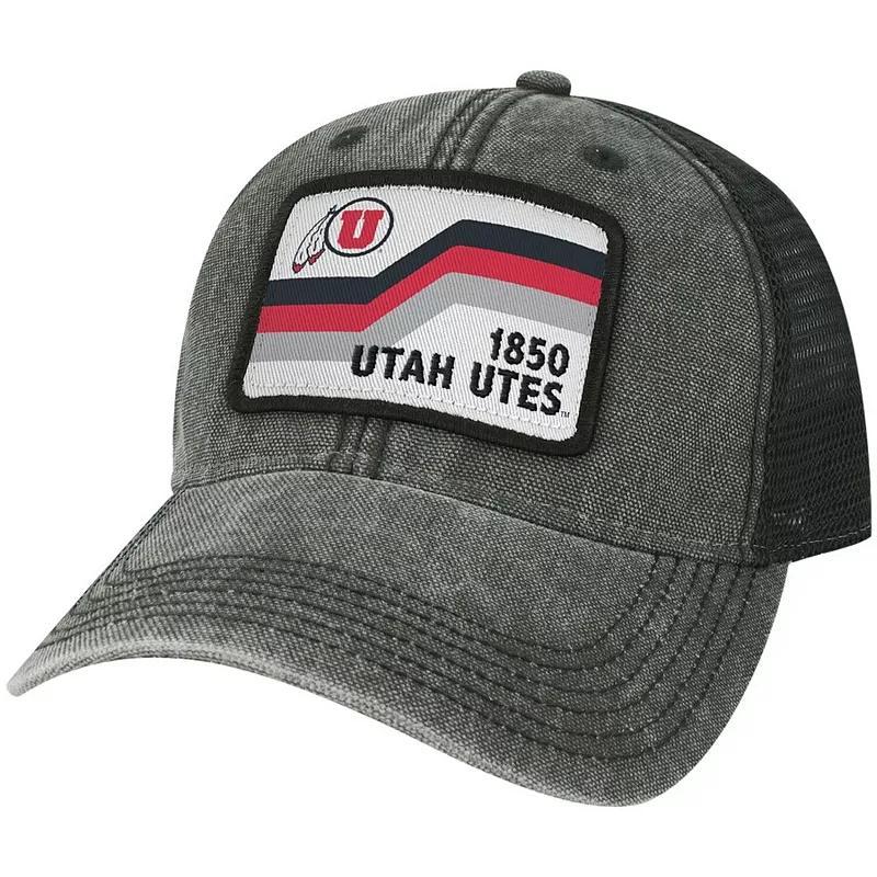 Mens Black Utah Utes Sun & Bars Dashboard Trucker Snapback Hat Product Image