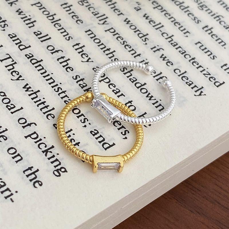 Rhinestone Alloy Open Ring Product Image