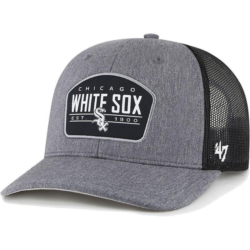 Mens 47 Charcoal Chicago White Sox Slate Trucker Snapback Hat Product Image