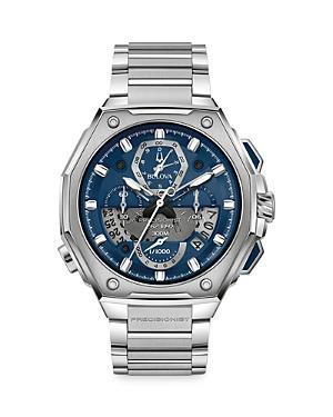 Men's Bulova Precisionist Chronograph Watch with Blue Dial (Model: 96B349) Product Image