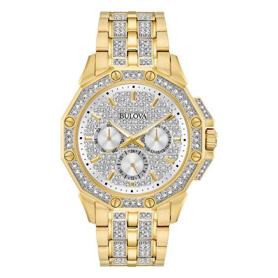 Bulova Men's Black Tone Stainless Steel Octava Swarovski® Crystal Chronograph Watch Product Image