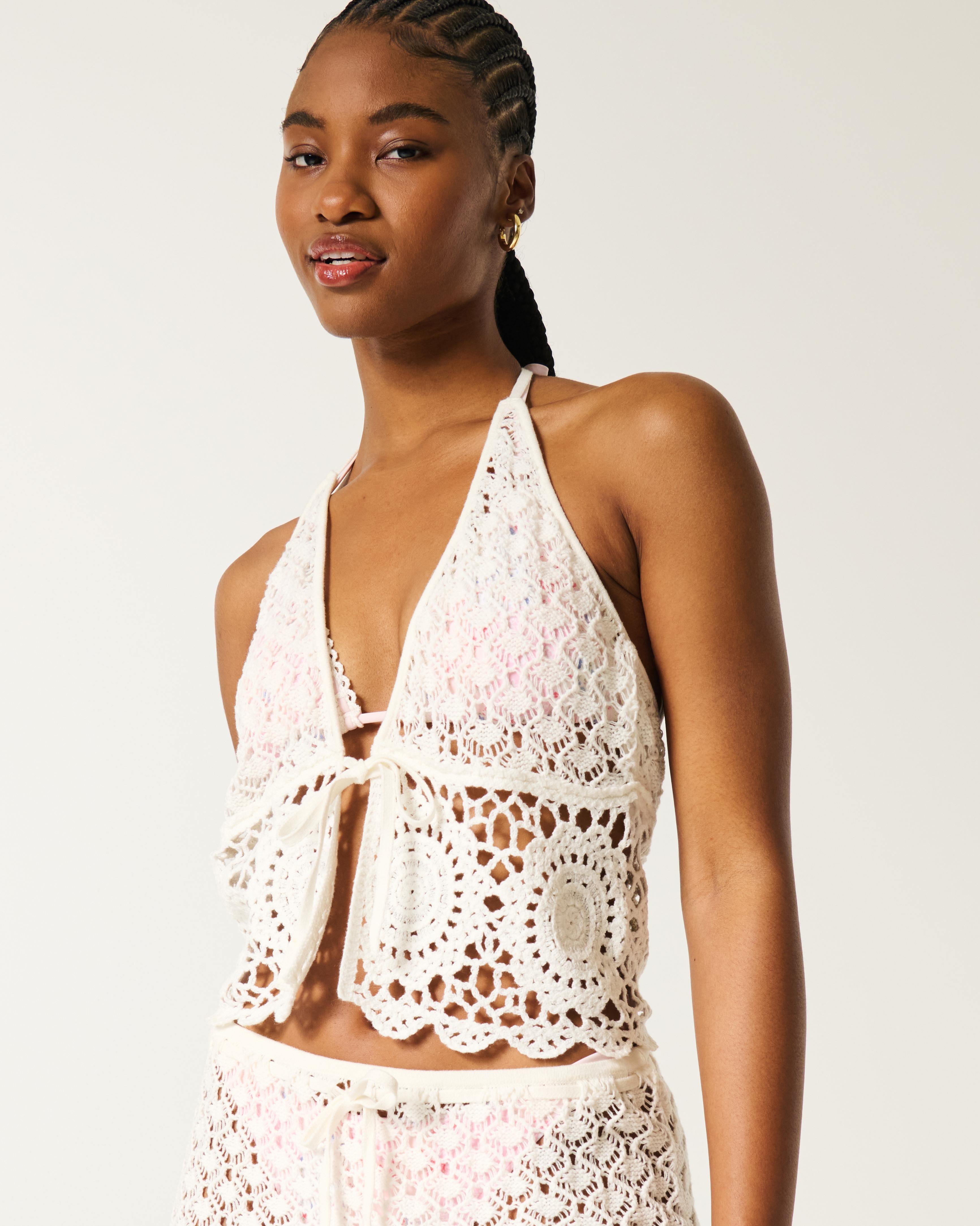 Crochet-Style Cover Up Top Product Image