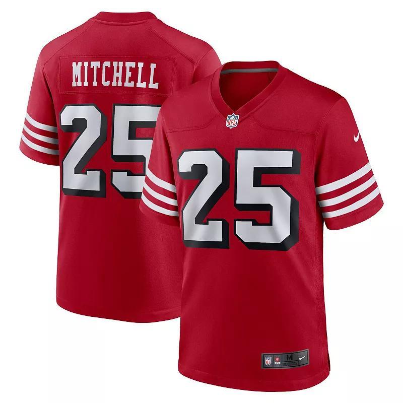 Mens Nike Elijah Mitchell Scarlet San Francisco 49ers Alternate Team Game Jersey Product Image