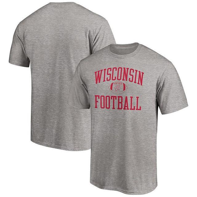 Mens Fanatics Branded Heathered Gray Wisconsin Badgers First Sprint Team T-Shirt Product Image