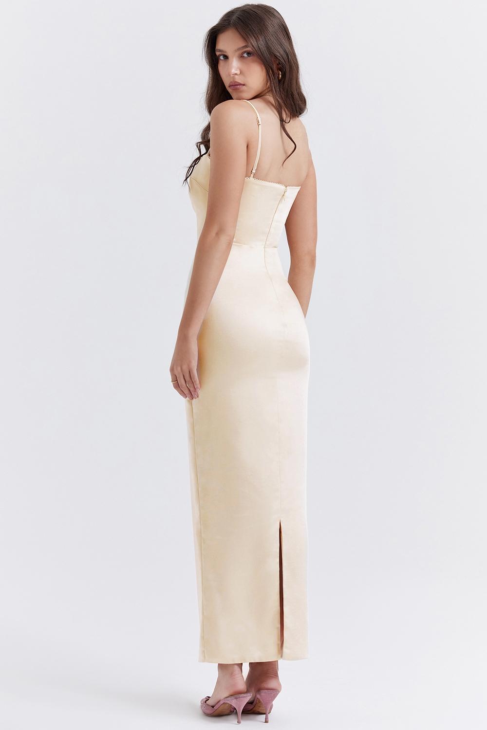 Costanza Vintage Cream Maxi Dress Product Image