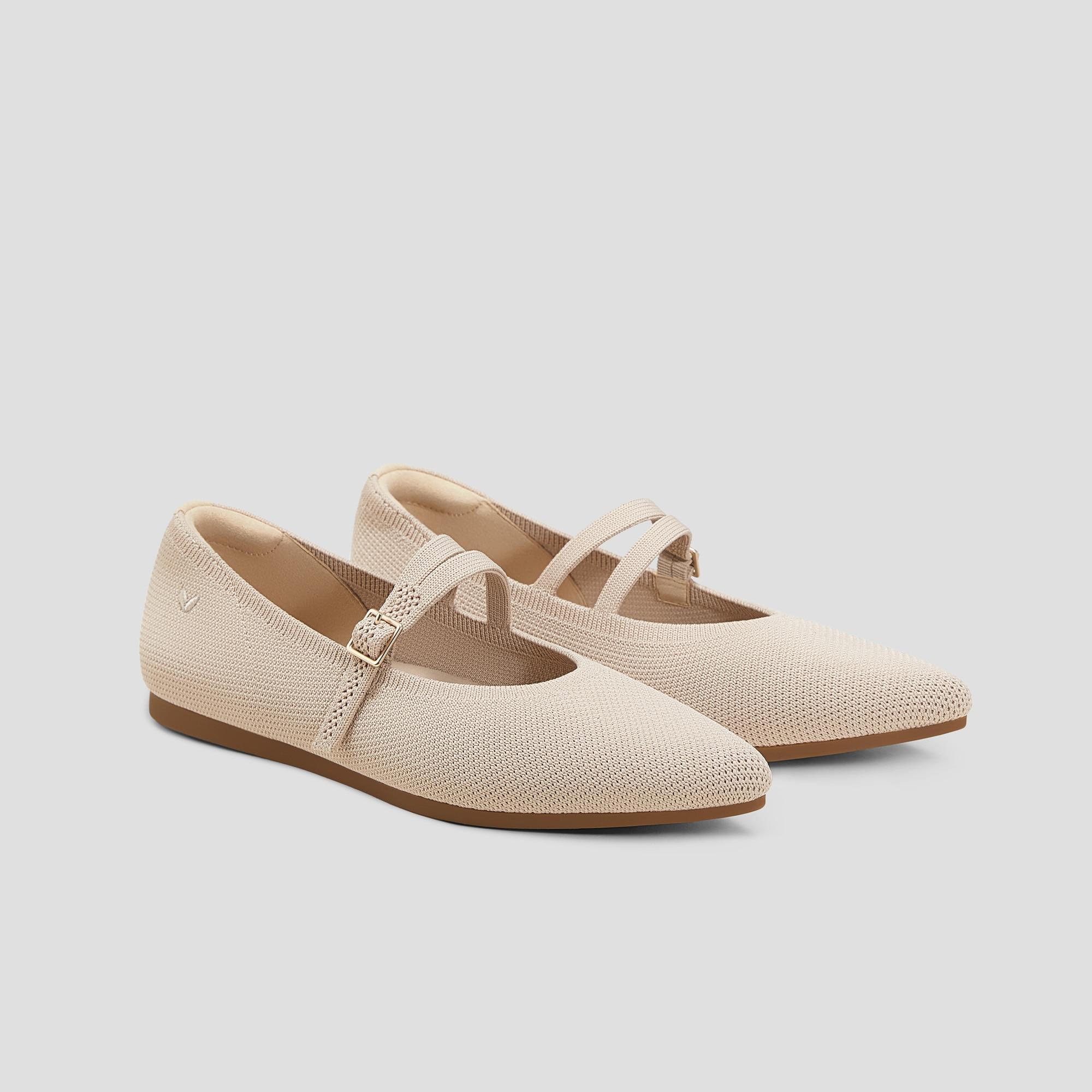 Pointed-Toe V-Strap Mary-Jane Flats (Aria Mary-Jane) Product Image