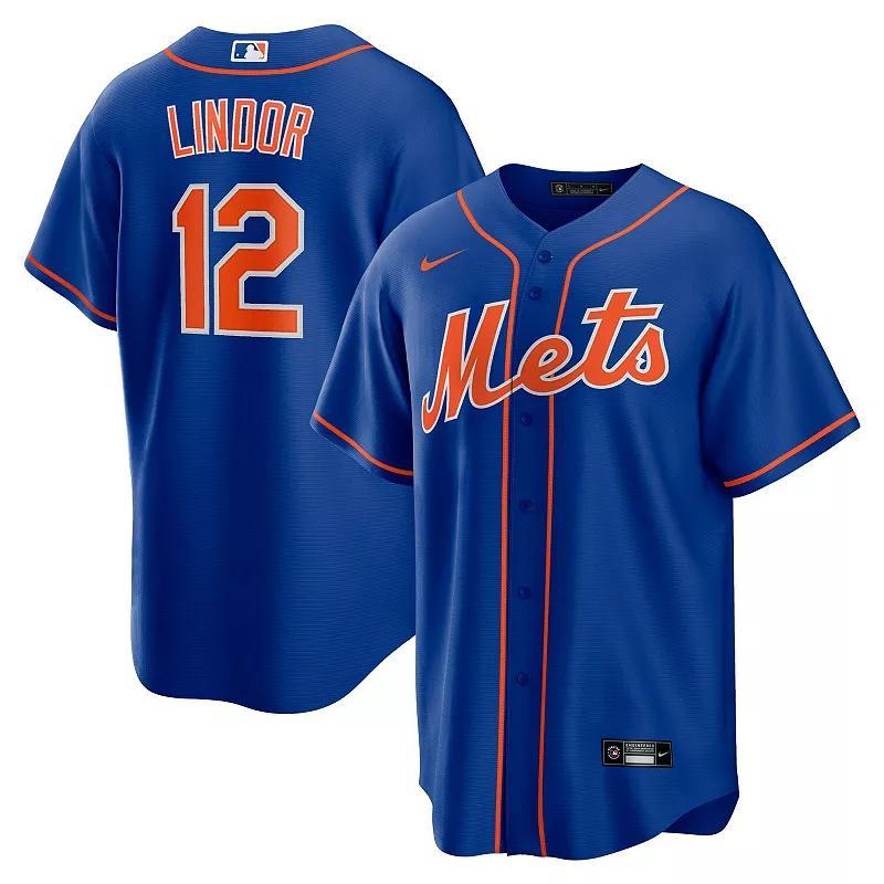 Mens Francisco Lindor New York Mets Replica Player Jersey - Royal Product Image